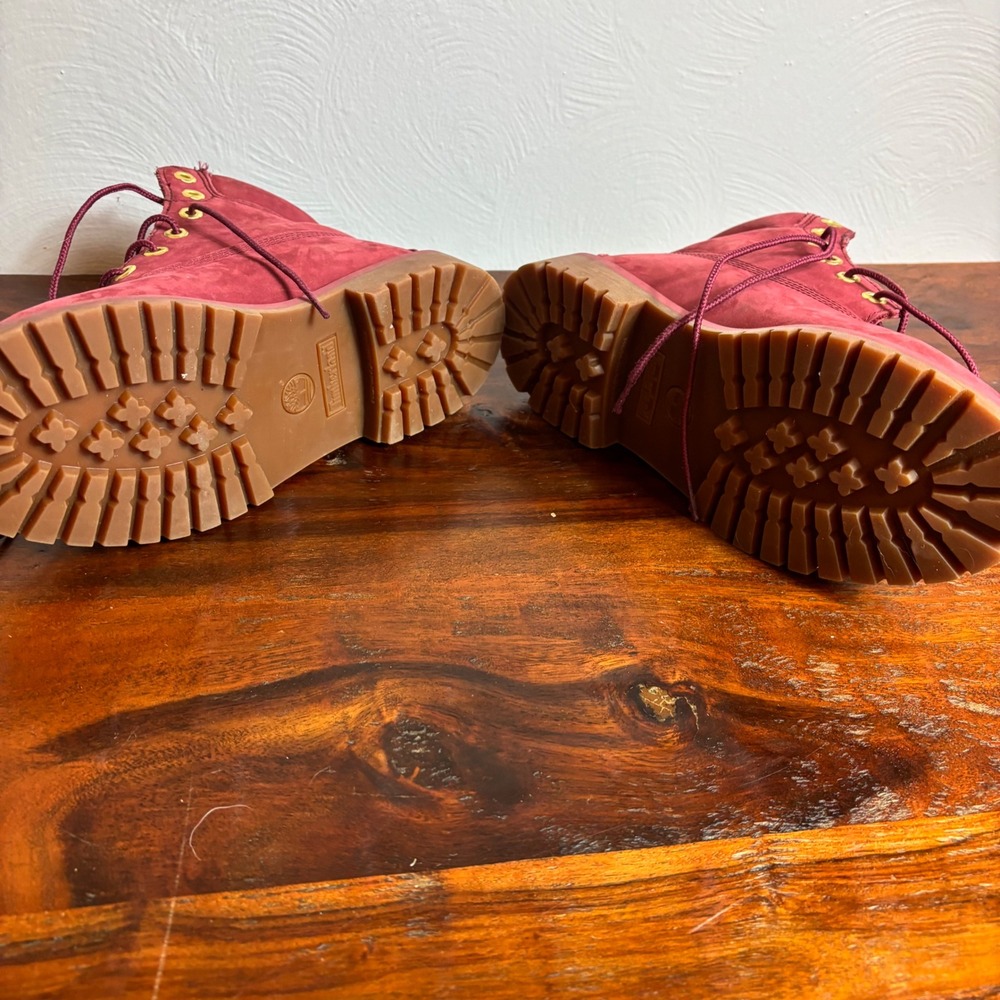 Timberland Women's Burgundy Suede Lace-Up Boots - Picture 6 of 13